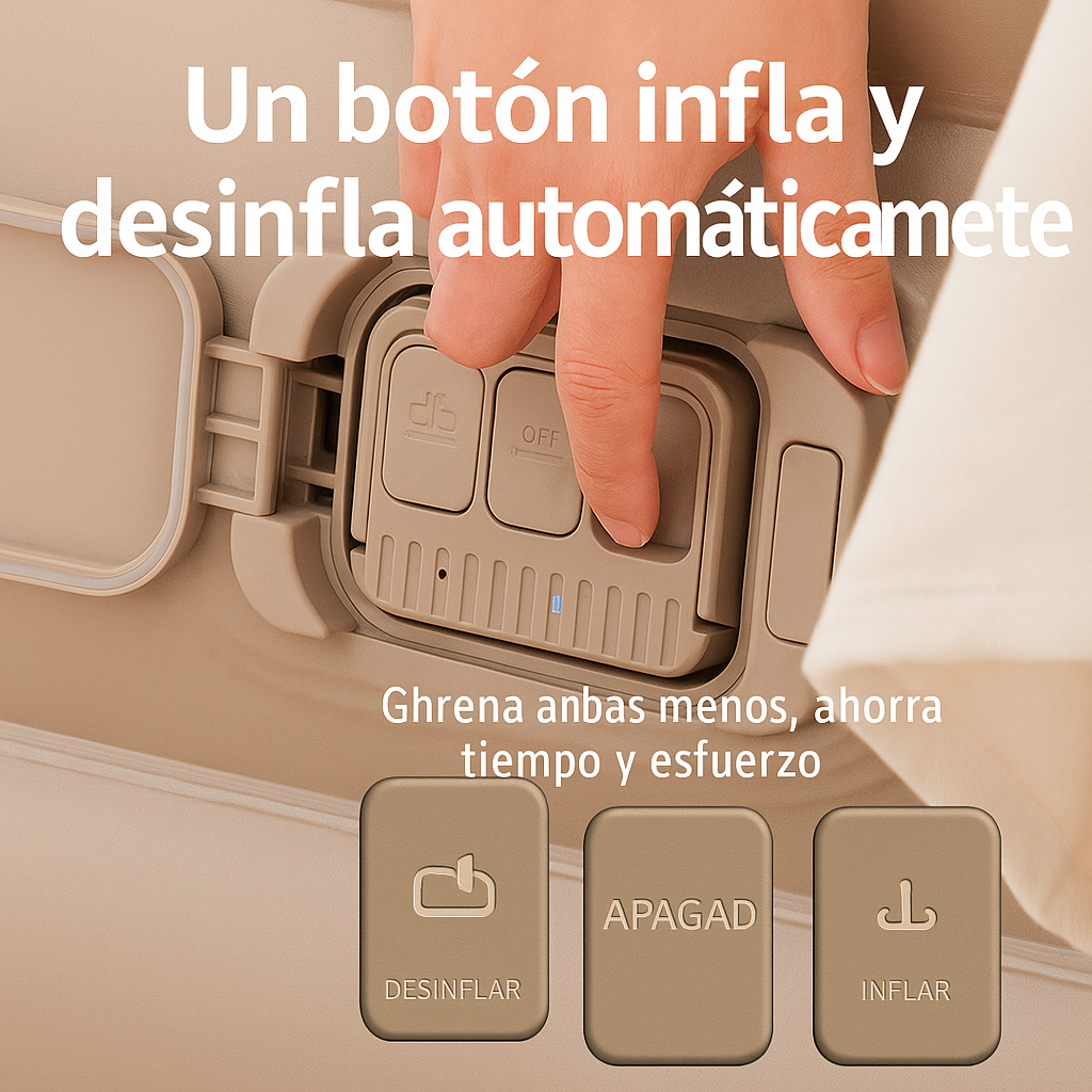 [Llevá 2 Pagá 1] Colchón Portátil de Una Plaza con Triple Revestimiento y Antidesgarro +REGALO: Bomba de Aire Eléctrica