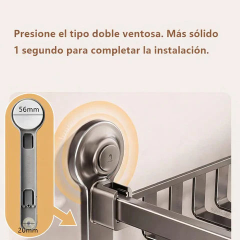 [Llevá 2 Pagá 1] Organizador de Baño Multifuncional de Acero Inoxidable con Instalación por Sellado al Vacío +REGALO: 2 Soportes de Baño