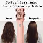 Cepillo Secador y Alisador BeautyHair 5 en 1 Bivolt Rose (¡Cabello liso y seco en menos de 10 minutos!) +REGALOS: Aceite Capilar y Sérum Anti Frizz