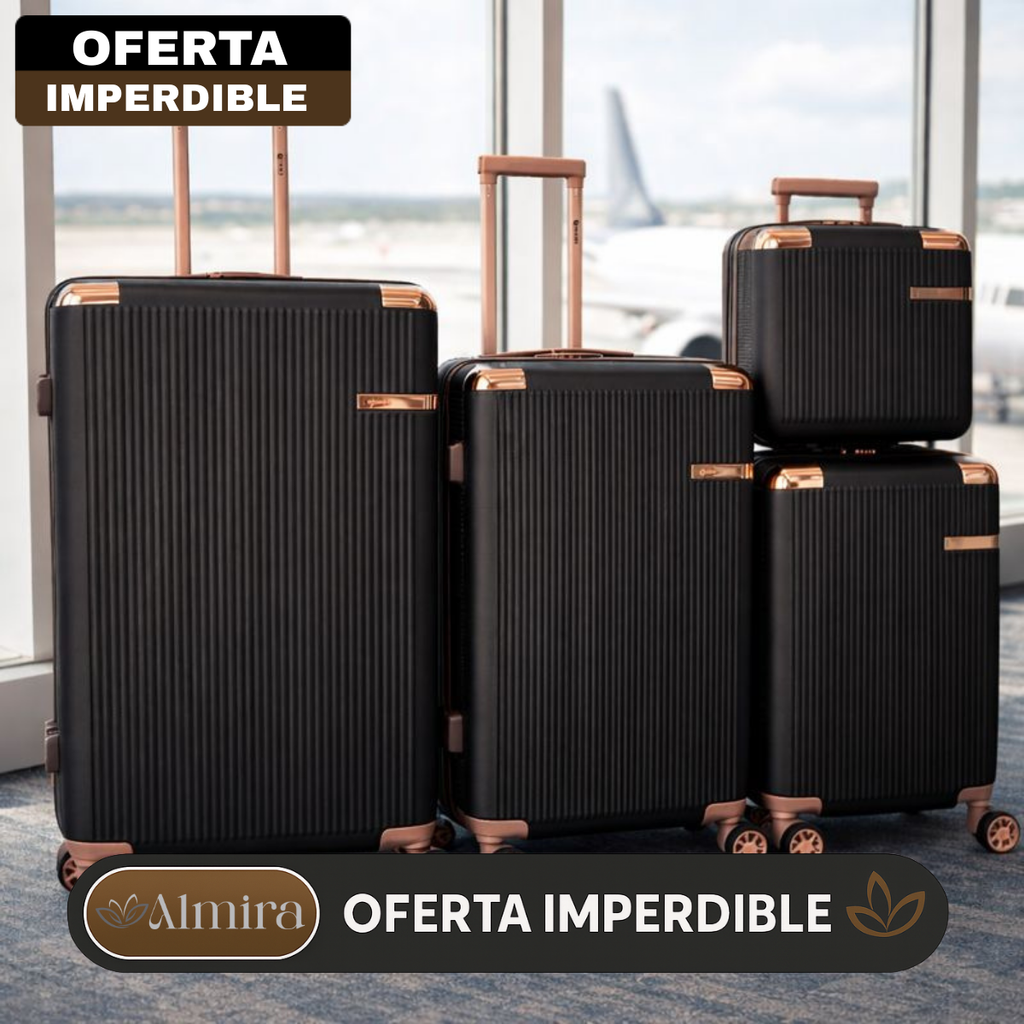 Kit de 4 Valijas Milano™ en ABS Reforzado con Giro 360° y Diseño Antirrayado